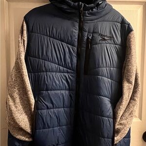 # 105  NEW Reebok Men's Blue and Heather Gray Puffer Jacket